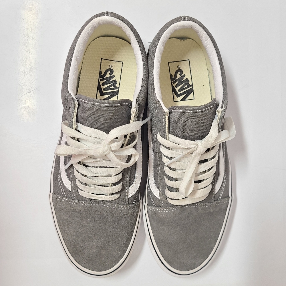 VAN'S Old Skool Low Top Sneakers in Pewter Gray Unisex Men's 9 Women's 10½ - Picture 3 of 10
